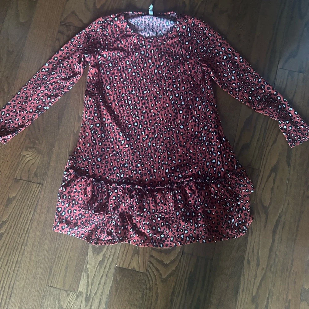 Red Ruffled High-Low Sweater Dress - Picture 1 of 2